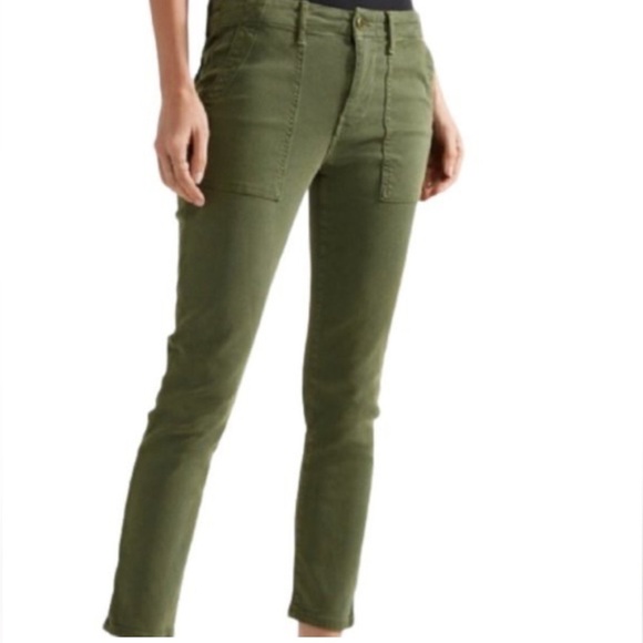 THE GREAT.  CROPPED ARMY NERD PANT GREEN ✨ Sz 27 - Picture 2 of 12